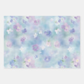 ロマンチックな プレtty ラベンダー 白い 花 ラッピングペーパーシート (正面)
