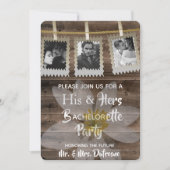 ロマンチックな「彼と彼女」独身者/バチェロレッテ 招待状 (正面)