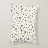 ロマンチックな「愛してる」金ゴールドフェイクグリッターハート アクセントクッション (裏面(縦))