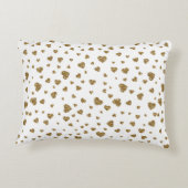 ロマンチックな「愛してる」金ゴールドフェイクグリッターハート アクセントクッション (裏面)