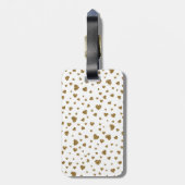 ロマンチックな「愛してる」金ゴールドフェイクグリッターハート ラゲッジタグ (裏面縦)