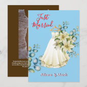 ロマンチックな「新婚おめでとう」サンセット カップル オーダーメイド (正面/裏面)