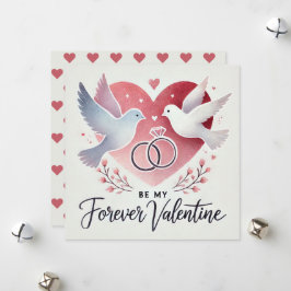 ロマンチックな「永遠のバレンタインにいて」ダovesと指輪 シーズンカード