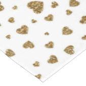 ロマンチックな「私はあなたを愛する」金ゴールドフェイクグリッターハート テーブルクロス (アングル)