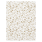 ロマンチックな「私はあなたを愛する」金ゴールドフェイクグリッターハート テーブルクロス (正面)