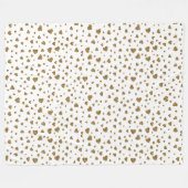 ロマンチックな「私はあなたを愛する」金ゴールドフェイクグリッターハート フリースブランケット (正面(横))