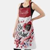 ロマンチックな"Be Mine"引用文写真赤いハートボヘミア エプロン (インサイチュ)