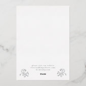 ロマンチックなChinoiserieアンティークバラ結婚金ゴールド 箔招待状 (裏面)