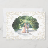 ロマンチックなChinoiserieアンティークフランスの金ゴールド写真 セーブザデート (正面)