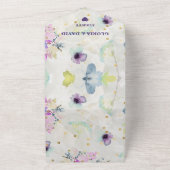 ロマンチックなMauveフローラQRコード オールインワン招待状 (外側)