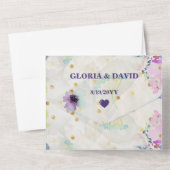 ロマンチックなMauveフローラQRコード オールインワン招待状 (裏面)