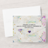 ロマンチックなMauveフローラQRコード オールインワン招待状 (裏面)