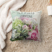 ロマンチックなmr.ミセス・ピンク・ローズ・フローラ結婚ズ クッション (ブランケット)