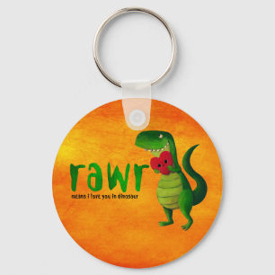 ロマンチックなRAWRのTレックスの恐竜 キーホルダー