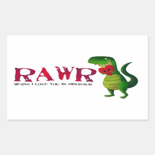 ロマンチックなRAWRのTレックスの恐竜 長方形シール