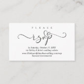 ロマンチックなRSVP結婚式招待状、Webサイト経由 エンクロージャーカード (正面)