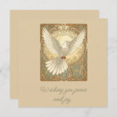 ロマンチックにノスタルジックな平和の鳩のグリーティングカード シーズンカード (正面/裏面)