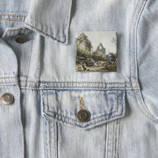 「ロマンチックのからのTinternの大修道院、および絵のよう 缶バッジ (インサイチュ)