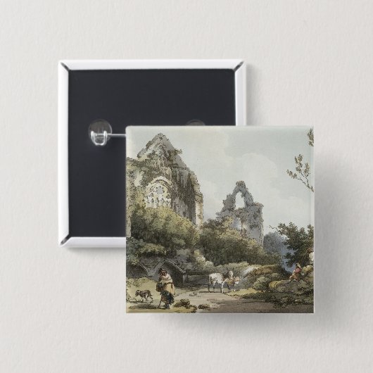 「ロマンチックのからのTinternの大修道院、および絵のよう 缶バッジ (正面&裏面)