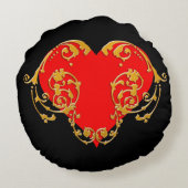 ロマンチックはっきりしたなバレンタインゴシックハートスローピル ラウンドクッション (裏面)