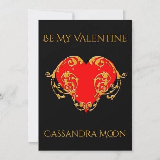 ロマンチックはっきりしたなバレンタインレッドゴシックハート シーズンカード (正面)