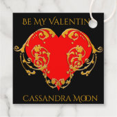 ロマンチックはっきりしたなバレンタインレッドゴシックハート フェイバータグ (裏面)