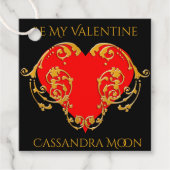 ロマンチックはっきりしたなバレンタインレッドゴシックハート フェイバータグ (正面)