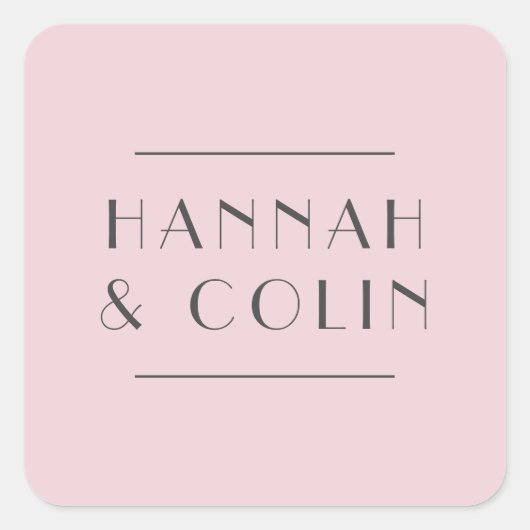 ロマンチックほこりっぽいバラ牡丹モダン スクエアシール (正面)