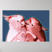ロマンチックよくはしゃぐなポップ・アートのコカトスアートおもしろい鳥好き ポスター (正面)