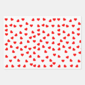ロマンチックよくはしゃぐ赤いハートパターン ラッピングペーパーシート (正面2)