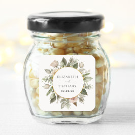 ロマンチックアイボリーフローラ結婚リース スクエアシール