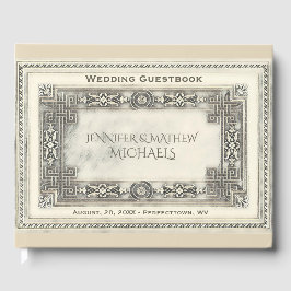 ロマンチックアイボリーヴィンテージルックゲストブック ゲストブック