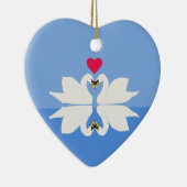 ロマンチックアニバーサリースワンハートセラミックオーナメント セラミックオーナメント (右)
