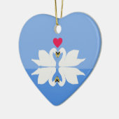 ロマンチックアニバーサリースワンハートセラミックオーナメント セラミックオーナメント (左)