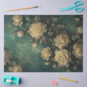 ロマンチックアンティークエメラルドと金ゴールドデザインシリーズ14 薄葉紙 (クラフト)