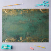 ロマンチックアンティークエメラルドと金ゴールドデザインシリーズ3 薄葉紙 (クラフト)