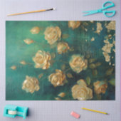 ロマンチックアンティークエメラルドと金ゴールドデザインシリーズ4 薄葉紙 (クラフト)