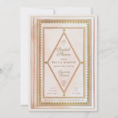 ロマンチックアンティークブック赤面ブライダルシャワー 招待状 (正面)