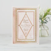 ロマンチックアンティークブック赤面ブライダルシャワー 招待状 (スタンド正面)