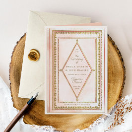 ロマンチックアンティークブック赤面結婚式招待状 招待状