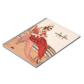 ロマンチックアールヌーボーファッションモノグラム ノートブック (左側)