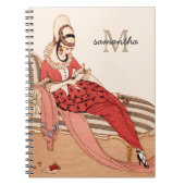 ロマンチックアールヌーボーファッションモノグラム ノートブック (正面)