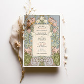 ロマンチックアールヌーボー春の結婚式 招待状