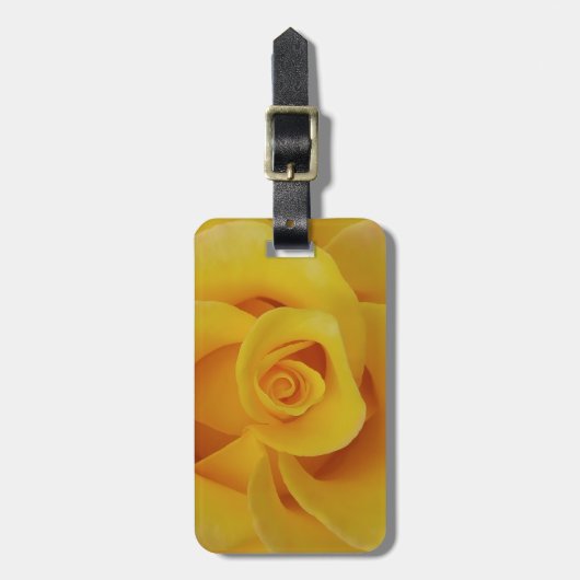 ロマンチックイエローローズ花びら ラゲッジタグ (正面縦)