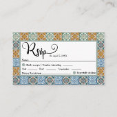ロマンチックイタリアンなタイル宛先ウェディングRsvp エンクロージャーカード (正面)