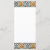 ロマンチックイタリアンなタイル目的地の結婚式 メニュー (裏面)