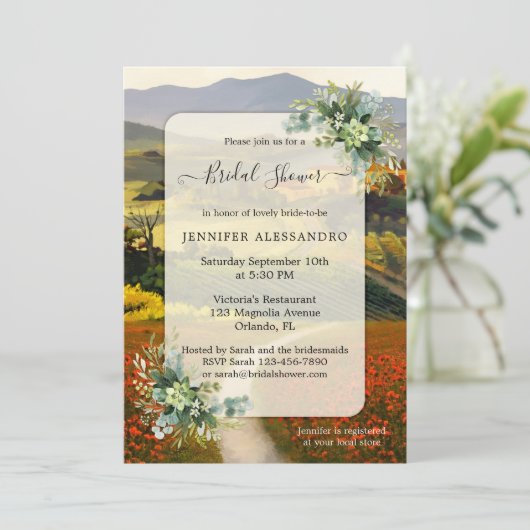 ロマンチックイタリアンなブライダルシャワー招待 招待状 (スタンド正面)