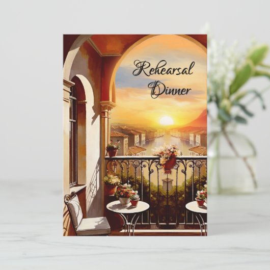 ロマンチックイタリアンなリハ結婚ーサルディナー 招待状 (スタンド正面)