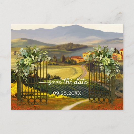 ロマンチックイタリアンアート日付はがきを保存 案内ポストカード (正面)