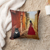 ロマンチックイタリアンヴィレッジファインアート枕 クッション (ブランケット)